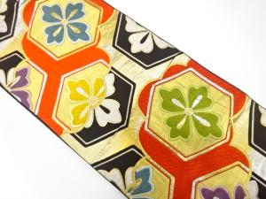 アンティーク　花亀甲模様織り出し袋帯（材料）